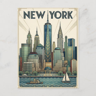 cartão postal de viagem da cidade de Nova York