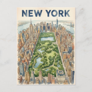 cartão postal de viagem da cidade de Nova York