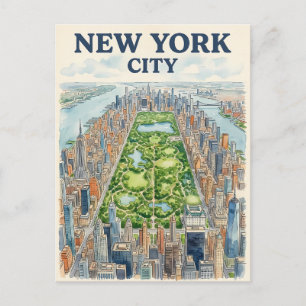 cartão postal de viagem da cidade de Nova York