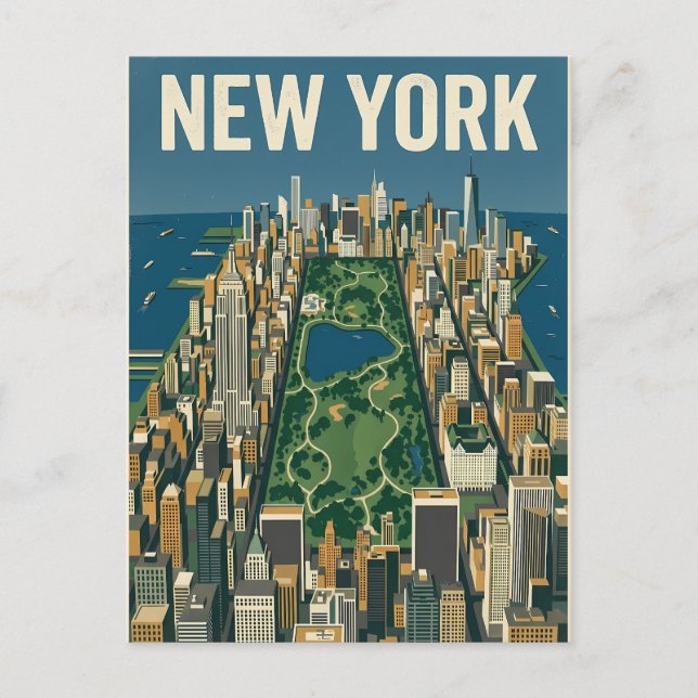 cartão postal de viagem da cidade de Nova York (Frente)