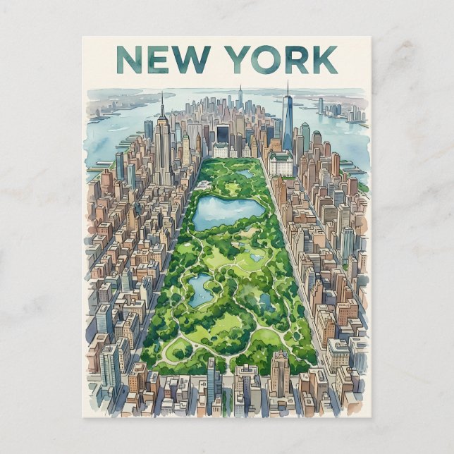 cartão postal de viagem da cidade de Nova York (Frente)