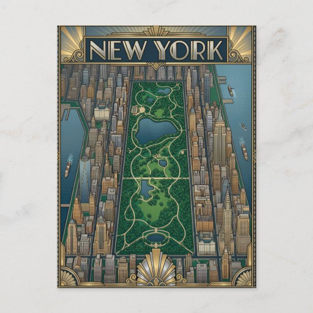 cartão postal de viagem da cidade de Nova York (Frente)
