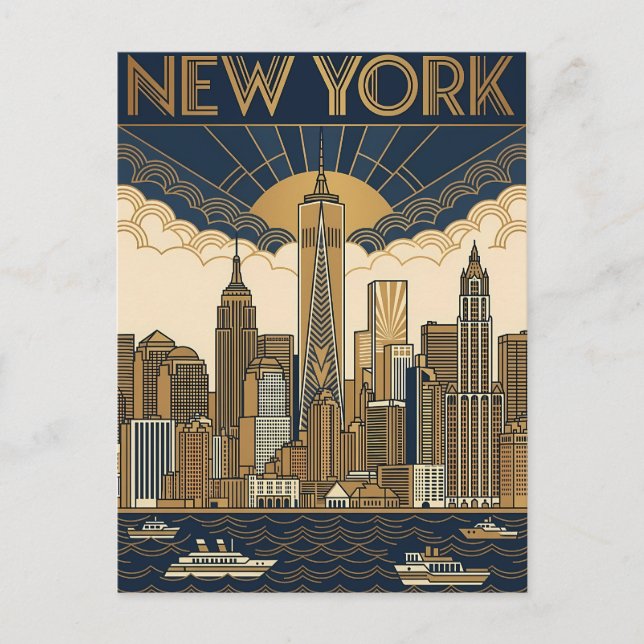 cartão postal de viagem da cidade de Nova York (Frente)