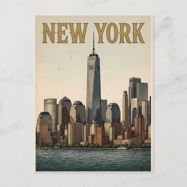 cartão postal de viagem da cidade de Nova York (Frente)