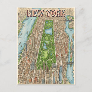 cartão postal de viagem da cidade de Nova York