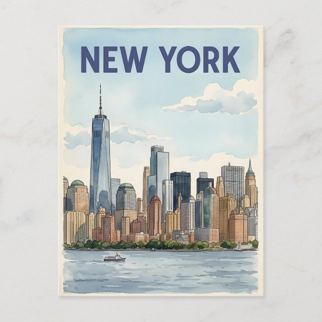 cartão postal de viagem da cidade de Nova York (Frente)