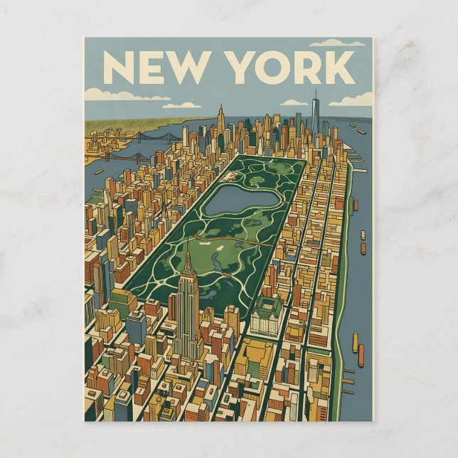 cartão postal de viagem da cidade de Nova York (Frente)