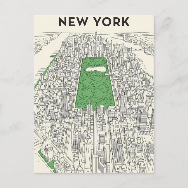 cartão postal de viagem da cidade de Nova York (Frente)