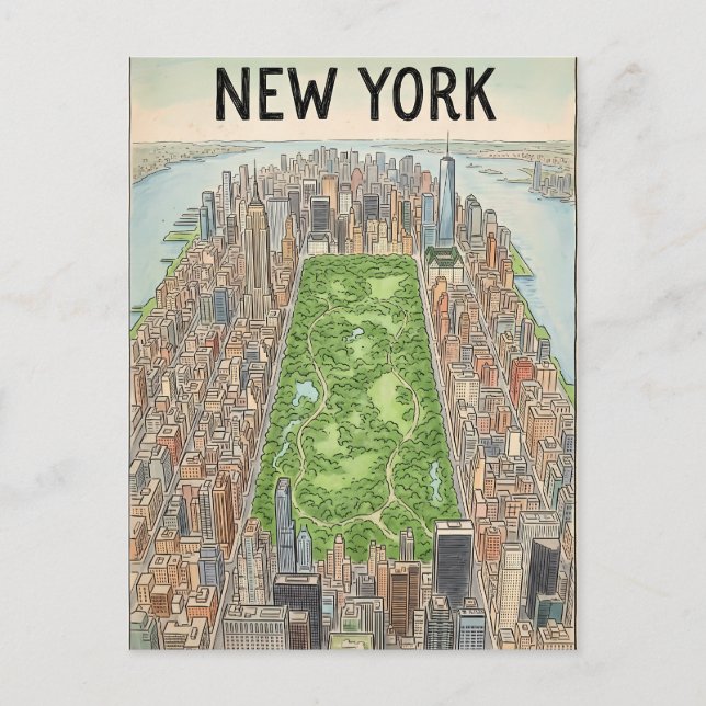 cartão postal de viagem da cidade de Nova York (Frente)