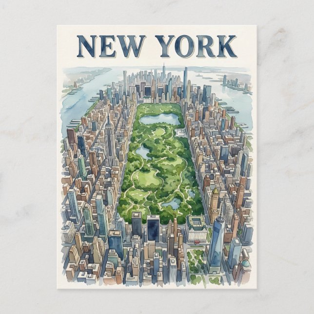 cartão postal de viagem da cidade de Nova York (Frente)