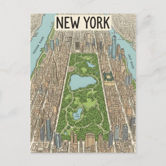 cartão postal de viagem da cidade de Nova York (Frente)