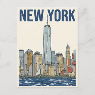 cartão postal de viagem da cidade de Nova York