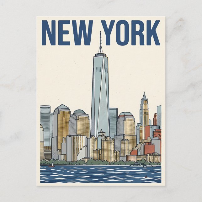 cartão postal de viagem da cidade de Nova York (Frente)