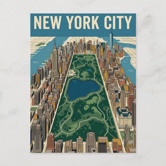 cartão postal de viagem da cidade de Nova York (Frente)