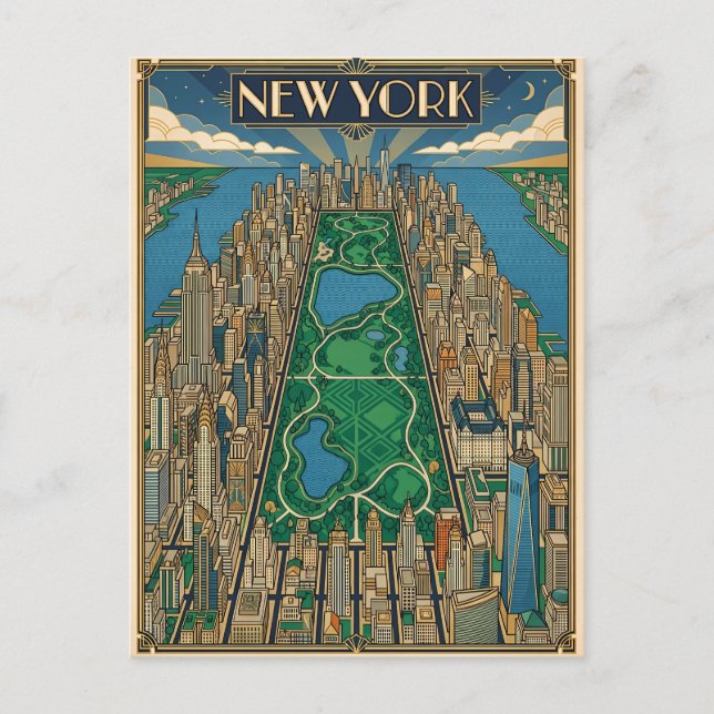 cartão postal de viagem da cidade de Nova York (Frente)