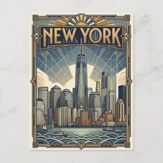 cartão postal de viagem da cidade de Nova York (Frente)
