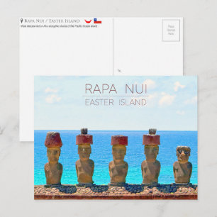 Cartão Postal de Viagem da Rapa Nui / Ilha de Pásc