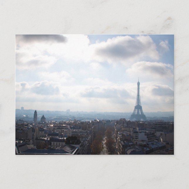 Cartão Postal de Viagem da Torre Eiffel de Paris (Frente)