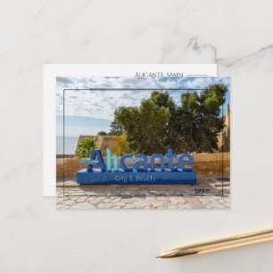 Cartão Postal de Viagem de Alicante, Espanha