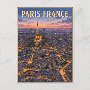 Cartão Postal de Viagem de Anime Vintage Paris Fra
