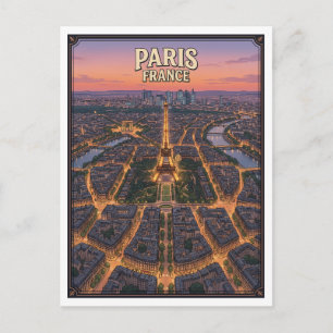 Cartão Postal de Viagem de Anime Vintage Paris Fra