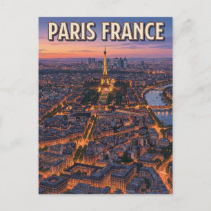 Cartão Postal de Viagem de Anime Vintage Paris Fra