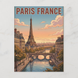 Cartão Postal de Viagem de Anime Vintage Paris Fra