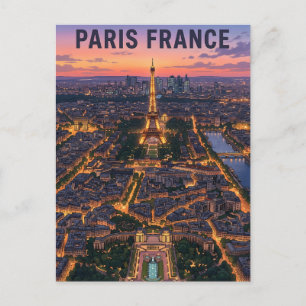 Cartão Postal de Viagem de Anime Vintage Paris Fra