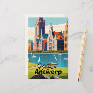 cartão postal de viagem de arte de Antuérpia Bélgi