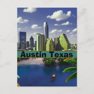 Cartão postal de viagem de Austin Texas, Arte de c