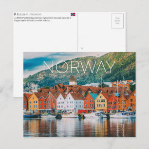 Cartão postal de viagem de Bergen, Noruega