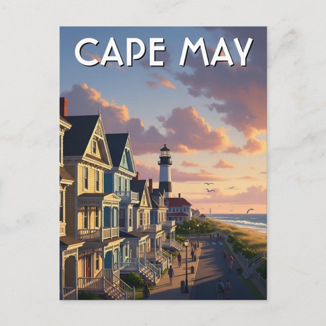 Cartão Postal de Viagem de Cape May Nova Jersey (Frente)