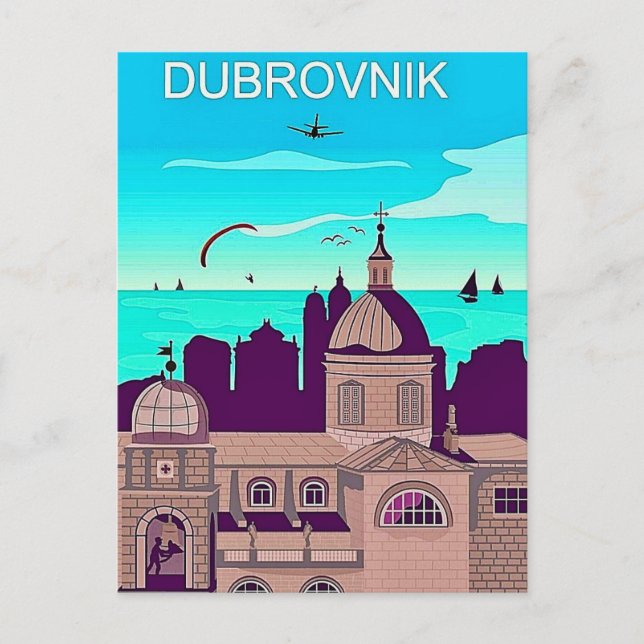 Cartão Postal de Viagem de Dubrovnik (Frente)
