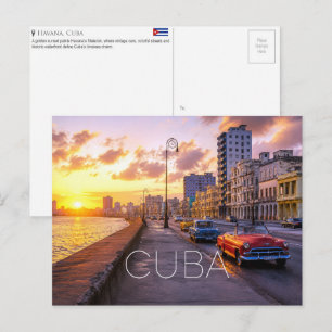 Cartão Postal de Viagem de Havana Malecón, Cuba