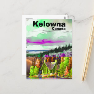 Cartão postal de viagem de Kelowna BC, Arte da Col