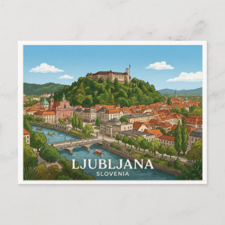 Cartão postal de viagem de Liubliana Eslovênia