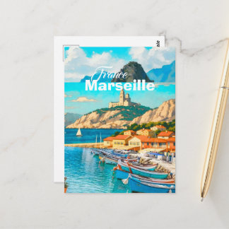 Cartão postal de viagem de Marselha França, Cartão