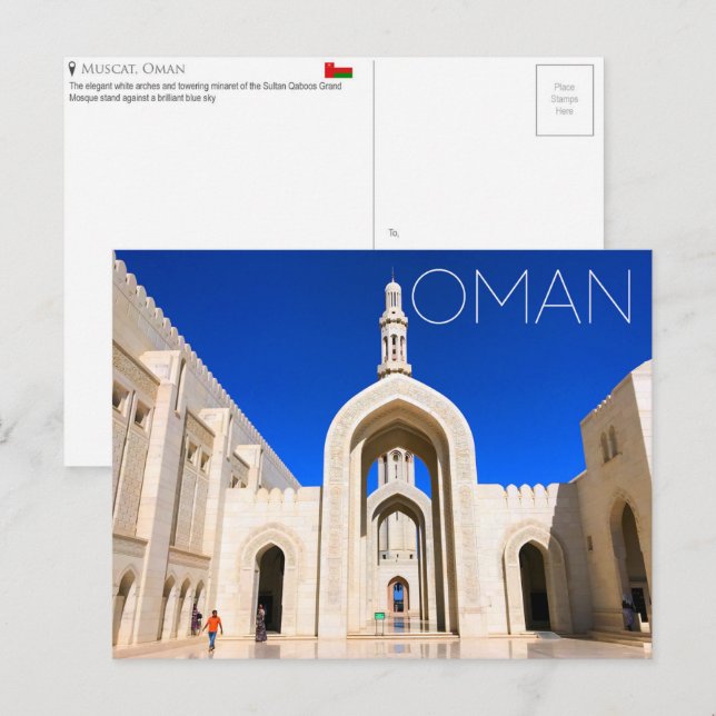 Cartão postal de viagem de Mascate, Omã (Frente/Verso)