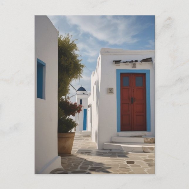 Cartão Postal de Viagem de Mykonos Grécia (Frente)