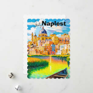 Cartão postal de viagem de Nápoles Itália, Arte de