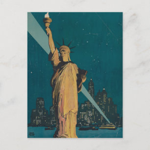 Cartão Postal de Viagem de Nova York Antigo