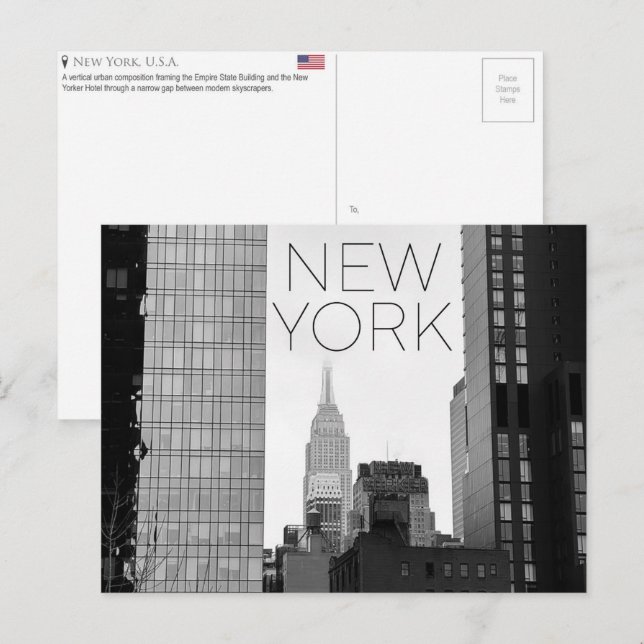 Cartão postal de viagem de Nova York, EUA (Frente/Verso)