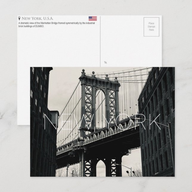 Cartão postal de viagem de Nova York, EUA (Frente/Verso)