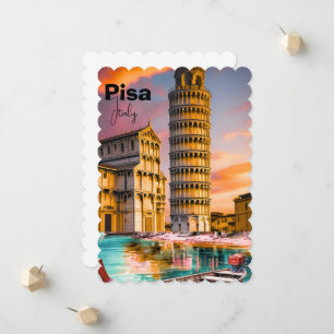 Cartão postal de viagem de Pisa Itália, Cartão pos