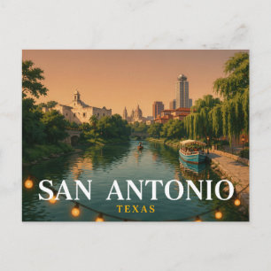 Cartão Postal de Viagem de San Antonio Texas Pas