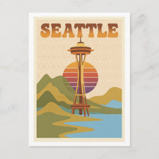 Cartão Postal de Viagem de Seattle Retro Anos 70 C