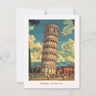 Cartão postal de Viagem de torre inclinada em Itál