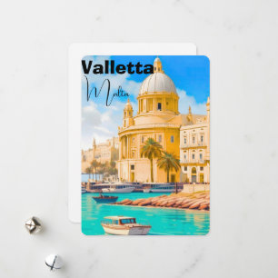 Cartão Postal de Viagem de Valeta Malta, Cartão Po
