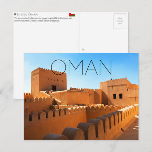 Cartão Postal de Viagem do Forte de Nizwa, Omã