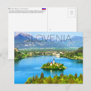 Cartão Postal de Viagem do Lago Bled, Eslovênia